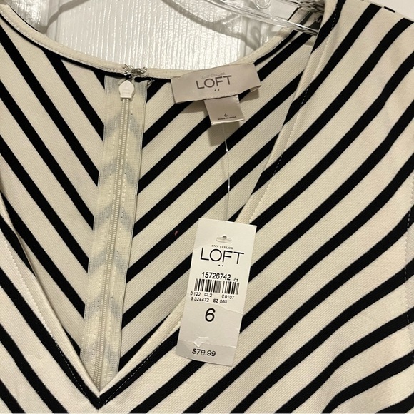 Loft Sleeveless Striped Dress Size 6 T1 - Picture 3 of 6